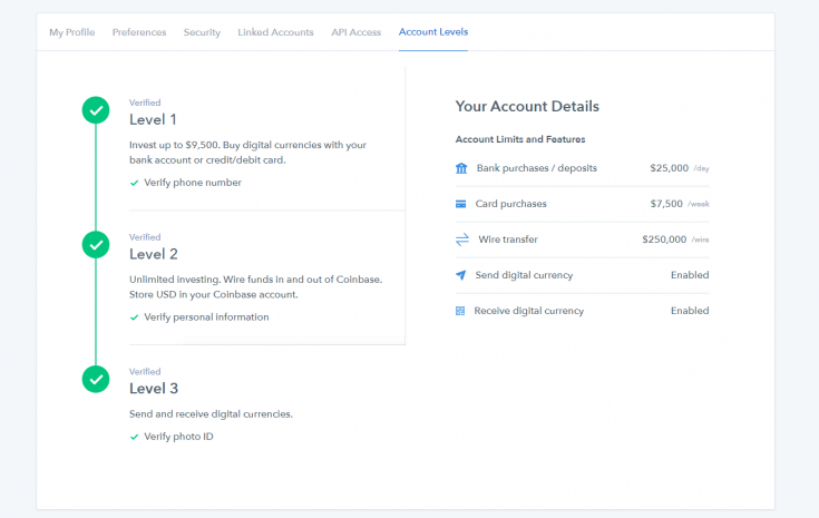 coinbase deposit limits