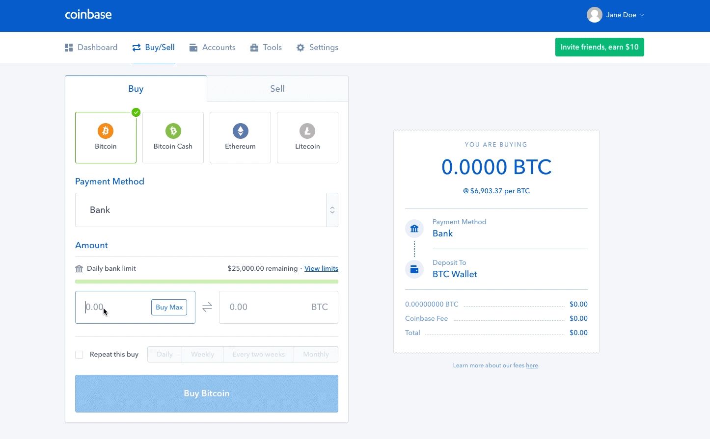 Buy Crypto With FIAT EUR USD GBP on Coinbase