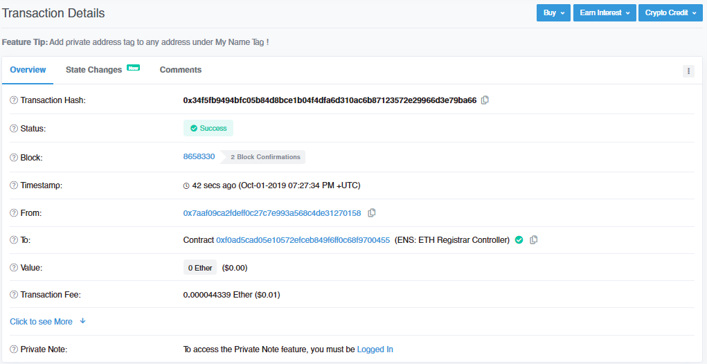 Ethereum transaction