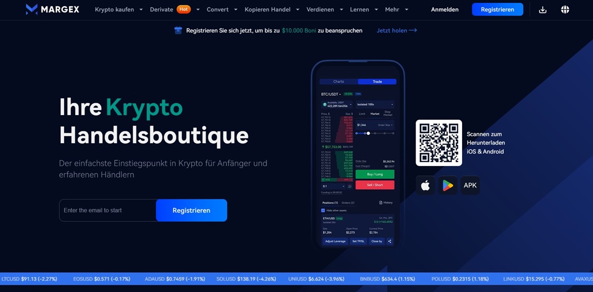 Margex – Beste Krypto-Börse für anonymes Trading ohne KYC