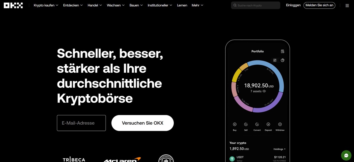 OKX – Beste Krypto-Börse mit integrierter Wallet