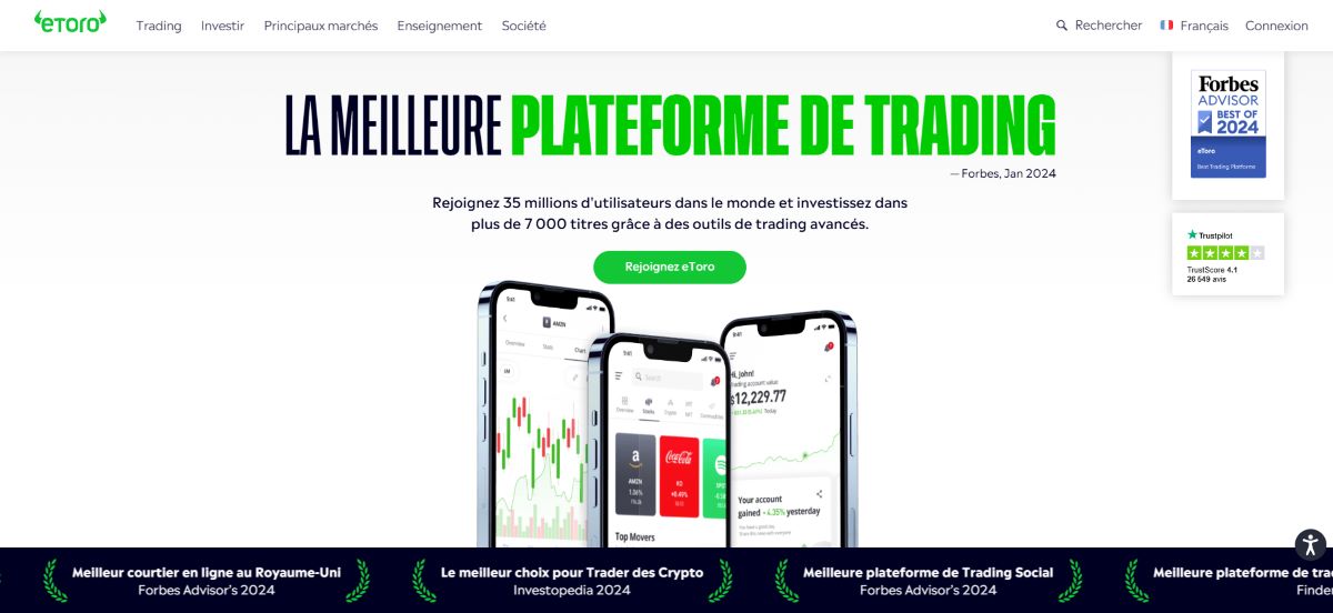 eToro, une plateforme crypto certifiée PSAN