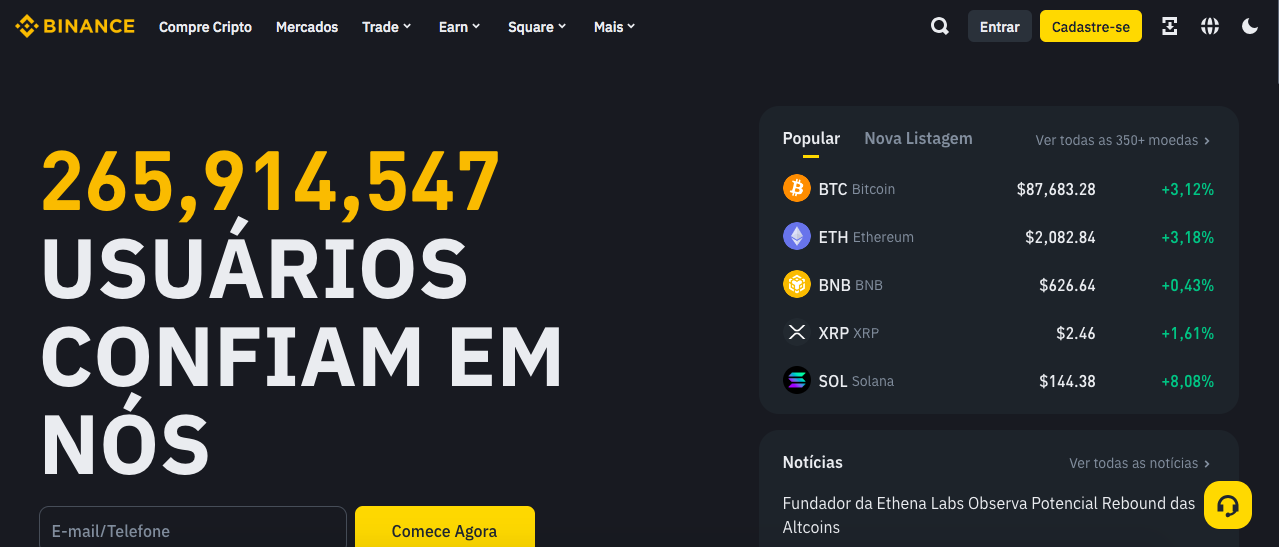 Contratos futuros de criptomoedas Binance