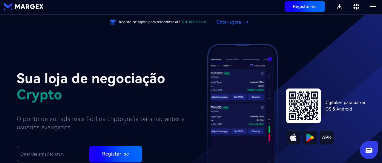 Contratos futuros de criptomoedas Margex