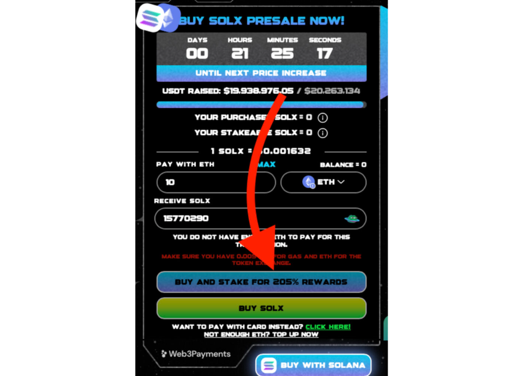 Solaxy staking seçeneği