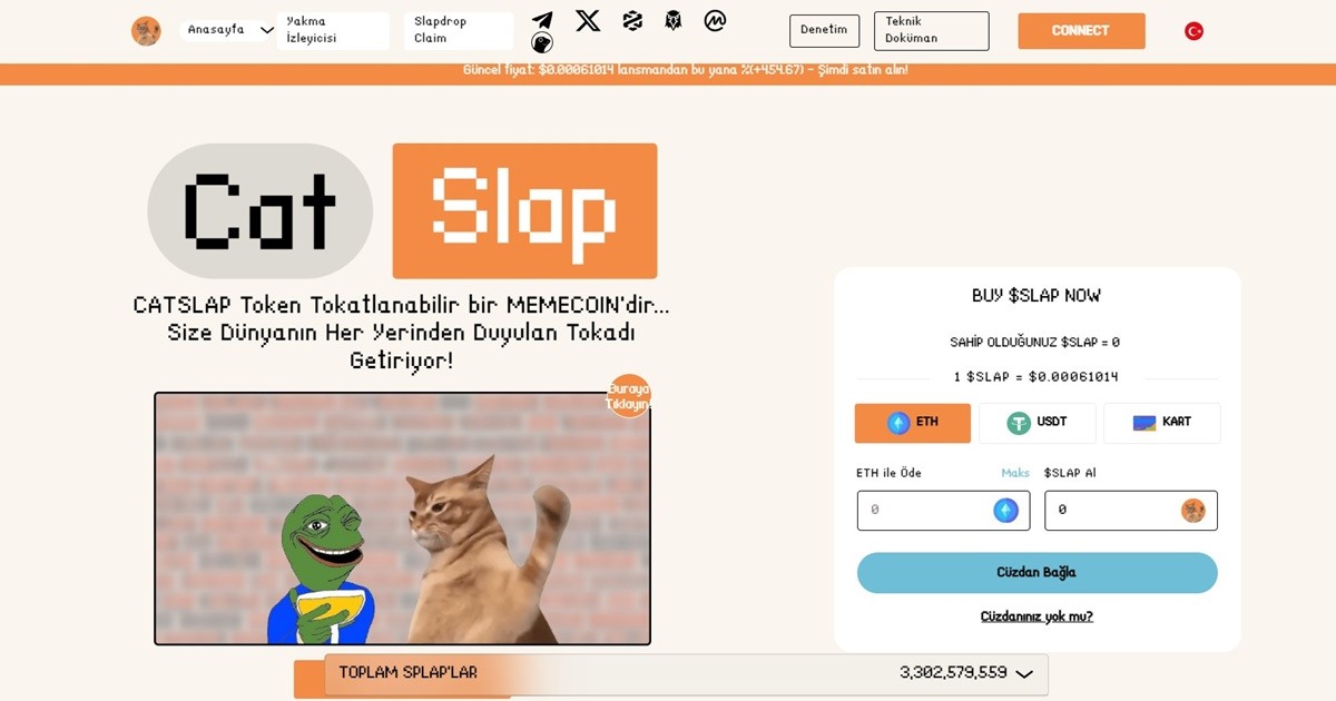 Catslap ($SLAP) – Oyunlaştırılmış İlk Kedi Meme Token!