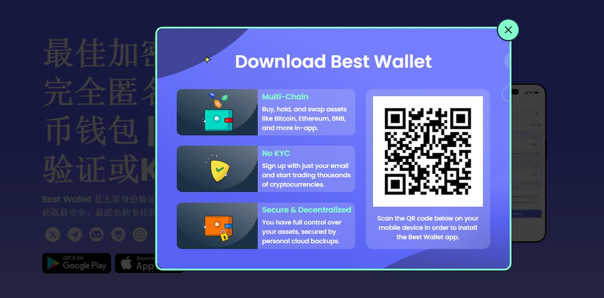 通过以下方式创建帐户 Best Wallet